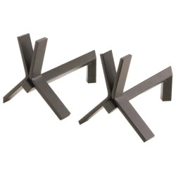 Duo de chenets design en acier TRIBUN
