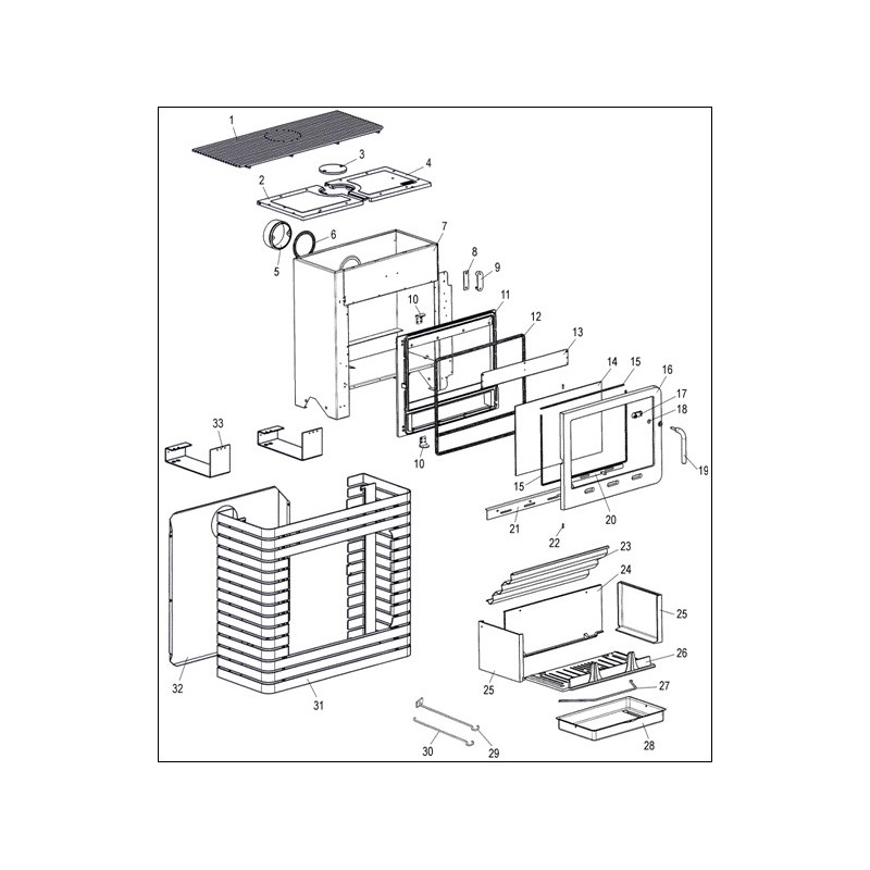 Grille foyer de pour poele a bois Deville F6DV27651B